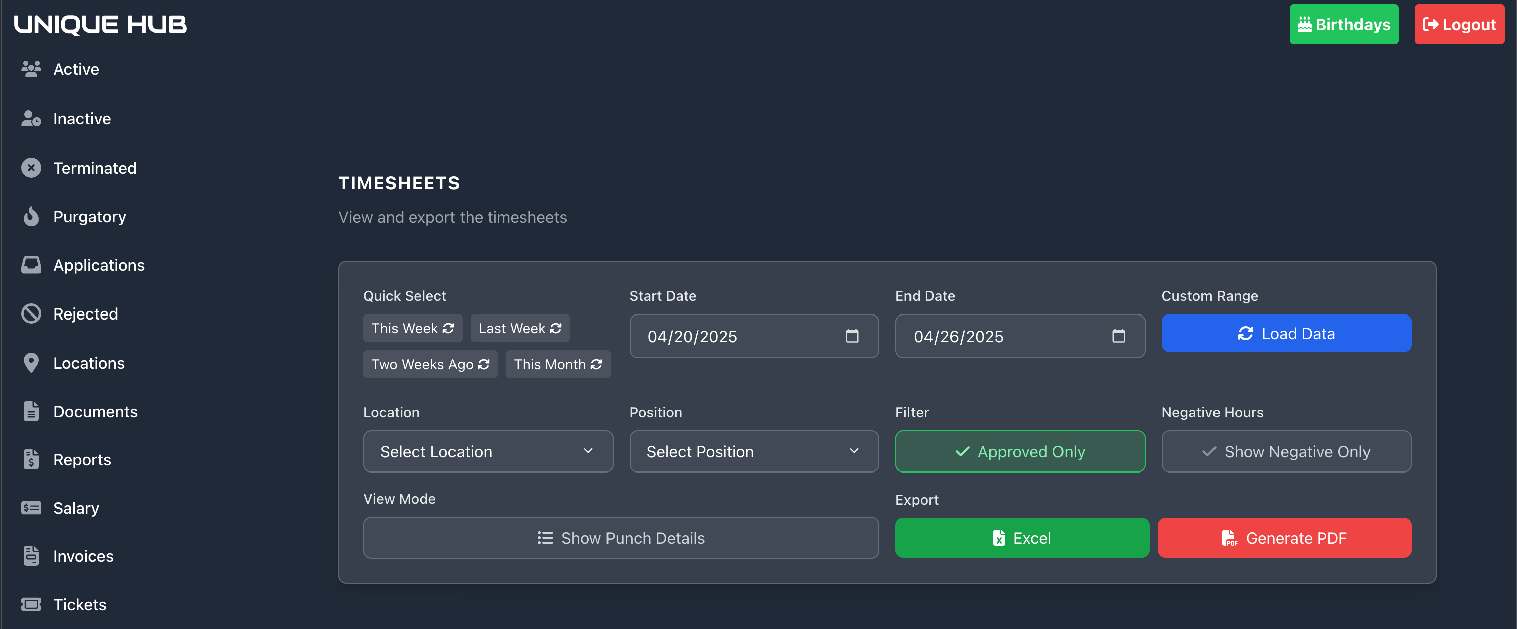 Unique Hub — people management platform